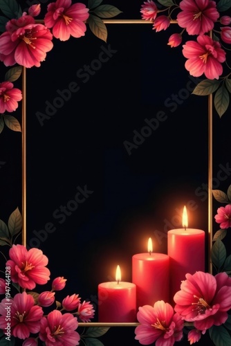 Glowing candles frame 