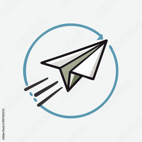 Paper Airplane Icon Symbolizing Speed and Communication.
