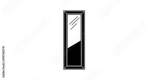 Modern Full Length Mirror with Abstract Reflection