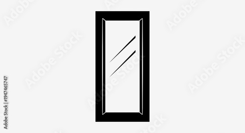 Modern Rectangular Full Length Mirror with Black Frame - Minimalist Interior Design Element
