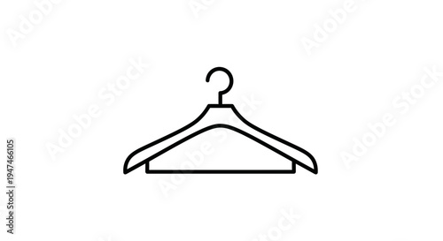Minimalist Clothes Hanger Icon - Simple Line Art for Fashion and Retail