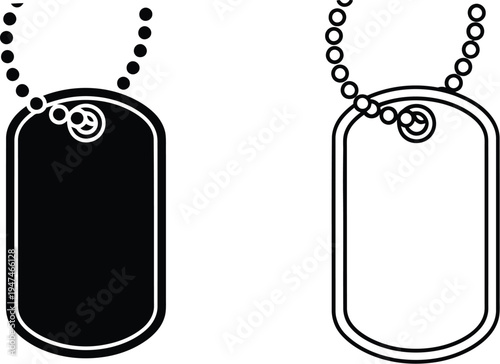 Dog tag necklace Vector