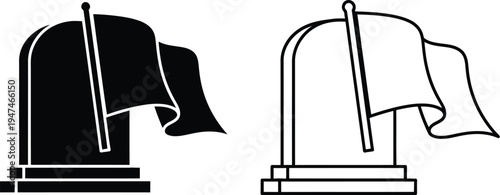 Flags on poles Vector