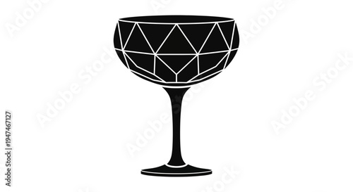 Geometric Cocktail Glass Silhouette, Modern Barware Design, Elegant Drinkware Icon