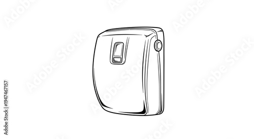 Hand drawn illustration of a wall-mounted air freshener dispenser