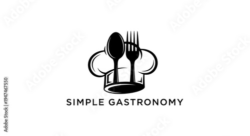 Chef Hat Spoon Fork Logo - Simple Gastronomy Restaurant Icon