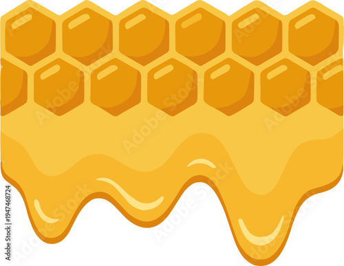 honey dripping from honeycomb Border