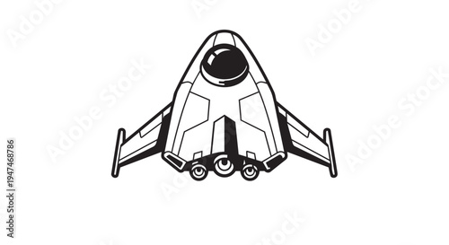 vector illustration of a black and white rocket
