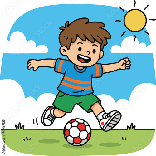 boy playing soccer