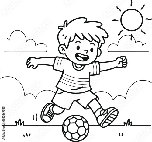 boy playing football
