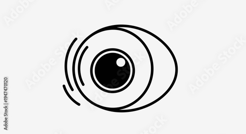 Abstract Eye Icon with Swirls - Minimalist Design