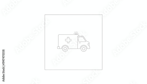 Ambulance icon, medical emergency vehicle, healthcare symbol, first aid transport, clinic car