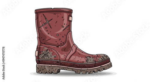 Dirty Red Work Boot