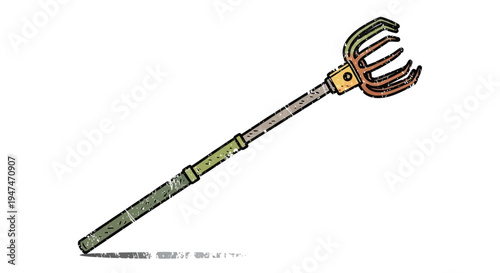 Gardening tool with claw head on white background