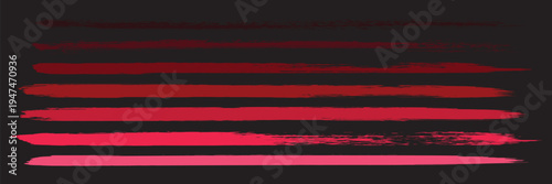 Seamless Lines on a Dark Background. Watercolor Vector. Hand-Drawn Lines in a Watercolor Style. A set of horizontal lines in a orange grunge texture. Abstract texture and line art concept.