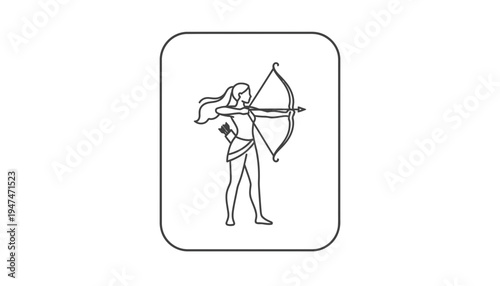 Archer Woman Silhouette Icon
