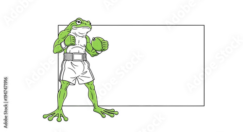 Boxing Frog Athlete Ready for Fight