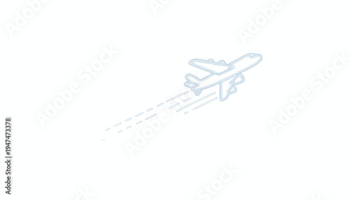 Airplane Flying Through Sky with Contrail - Travel and Transport Icon