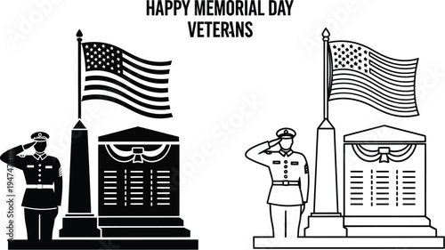 Happy memorial day veterans Vector