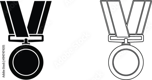 Gold and silver medals Vector
