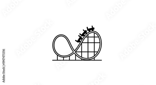 Roller Coaster Loop, Thrill Ride, Amusement Park Fun, Extreme Speed, Outdoor Entertainment