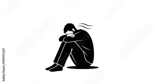 Sad Man Sitting Alone, Hiding Face, Feeling Depressed, Mental Health