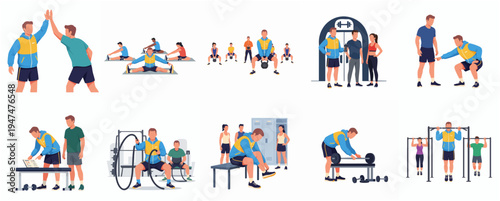 Flat Design Diverse People Having Fun In Various Activity Illustration