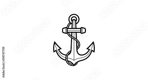 Nautical Anchor Icon, Marine Symbol, Maritime Vector Graphic, Sea Adventure Concept