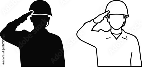 Saluting workers construction Vector