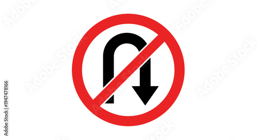 No U-Turn Signage for Road Safety and Traffic Regulations.