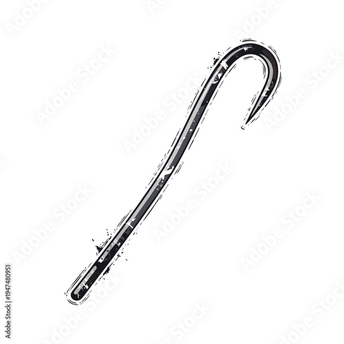 Crowbar tool, grunge style, isolated on white background