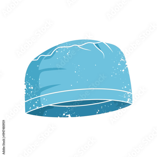 Blue medical surgical cap, isolated on white background