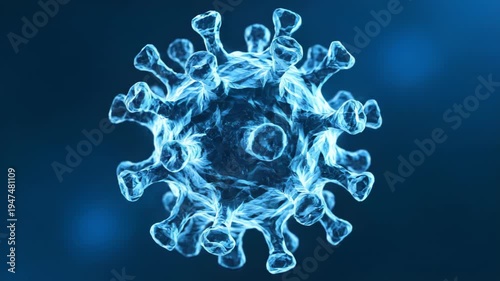 Coronavirus microscopic view animation sequence.