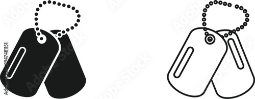 Dog tags military identification Vector