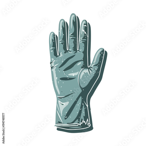 Single protective glove, clean, white background, hygiene concept
