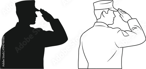 Salute soldier military Vector