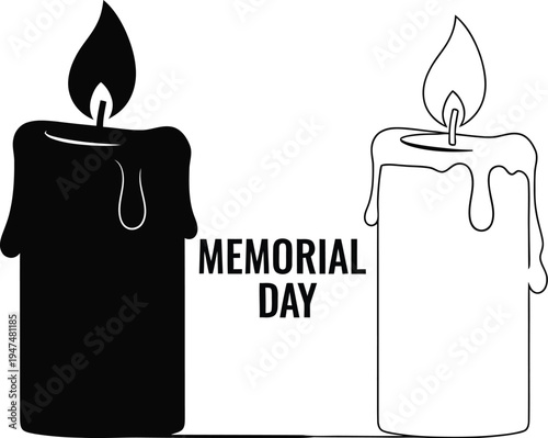 Memorial day candles Vector