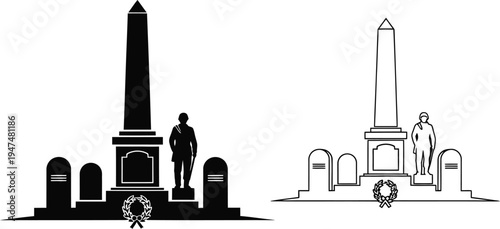 Monument silhouette illustration Vector
