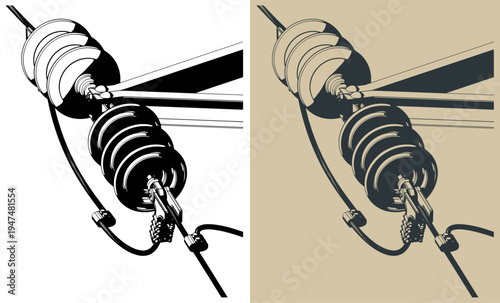 High voltage line close-up