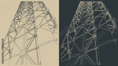 Metal support structures for chimneys close-up