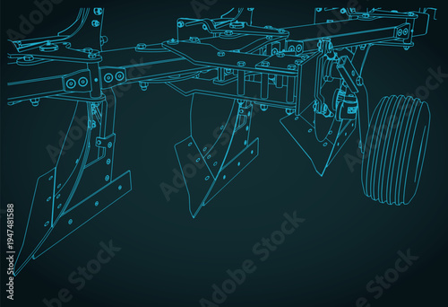 Reversible plow close-up illustration