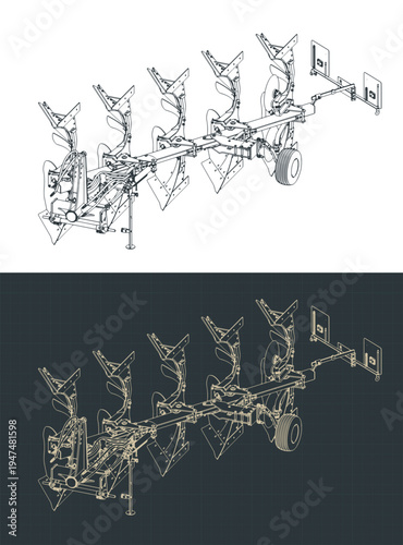 Reversible plow isometric drawings