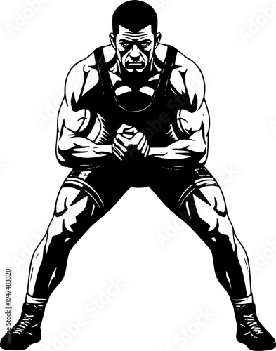 wrestler vector illustration