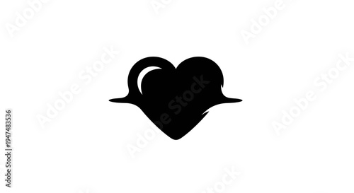 Black Heartbeat ECG Line Graphic Icon