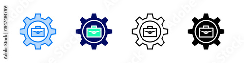 Business Management Multiple Style Icon Set Vector 