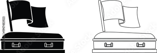 Coffin and pillow Vector