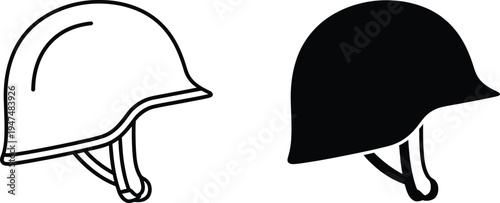 Helmet safety symbol black white Vector