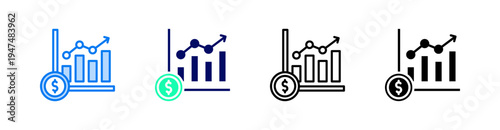 Investment Multiple Style Icon Set Vector 