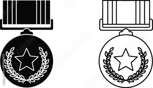 Medal star icons Vector