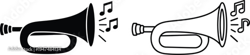 Music horns megaphone sound effects Vector